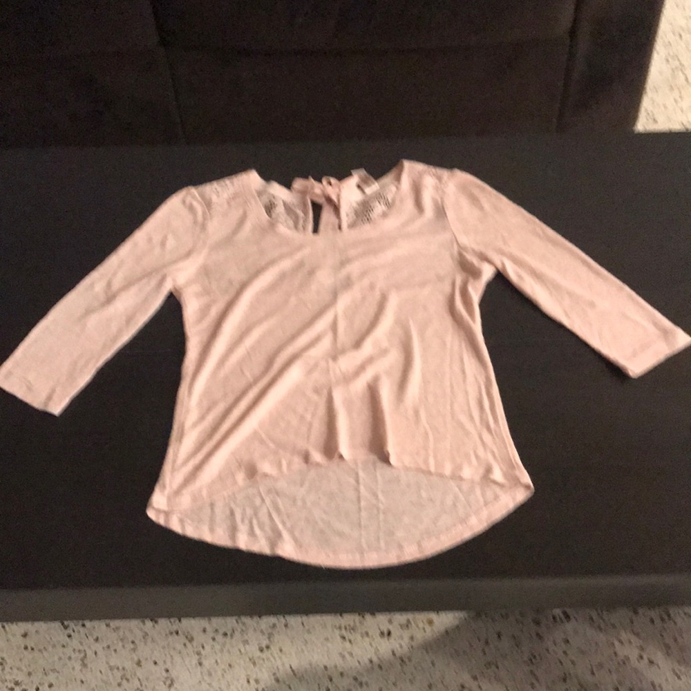 4 for $15 - Pink Top with Lace Detail - Small